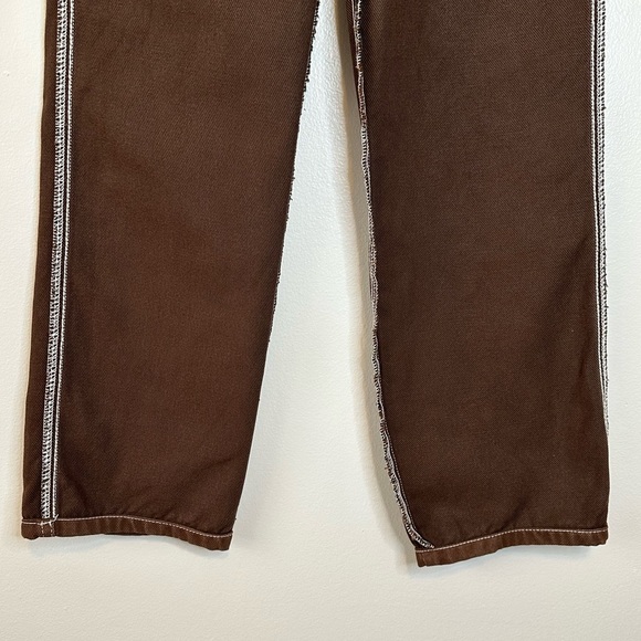 REFORMATION Cowboy High Rise Straight Jeans in Chocolate Brown 23 - Picture 12 of 13